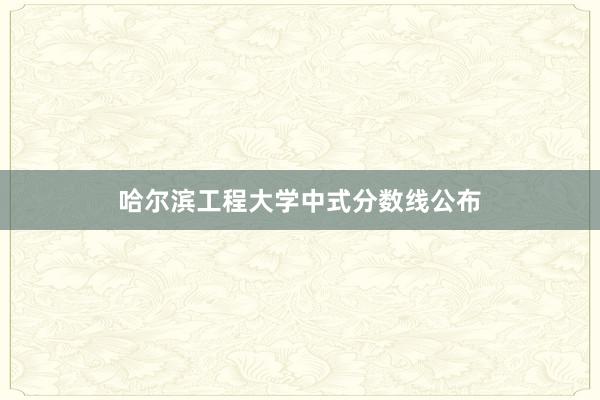 哈尔滨工程大学中式分数线公布